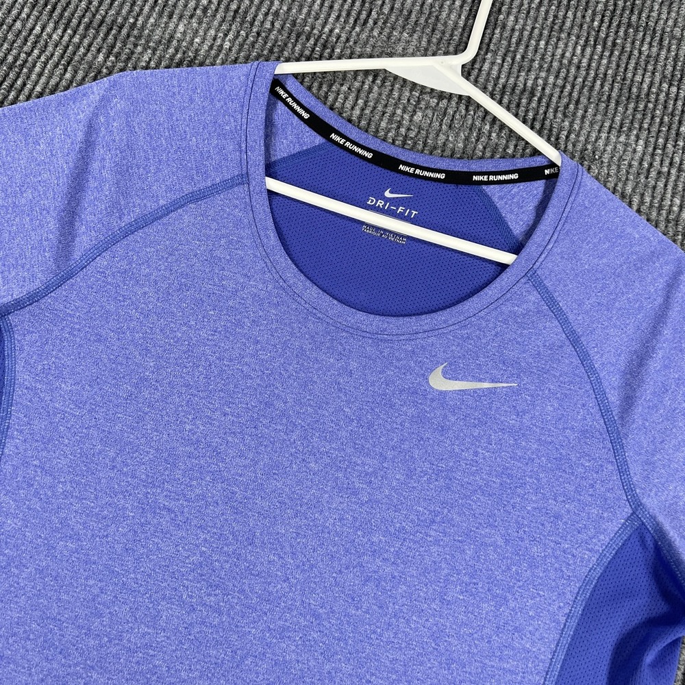 Nike Dri-FIT Shirt Womens Large Purple Blue AJ4682-596 Running Activewear Top